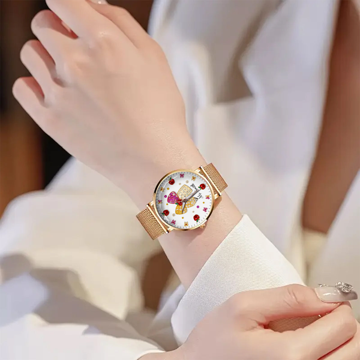 J'adore être enseignante - Montre-bracelet personnalisée pour enseignantes 