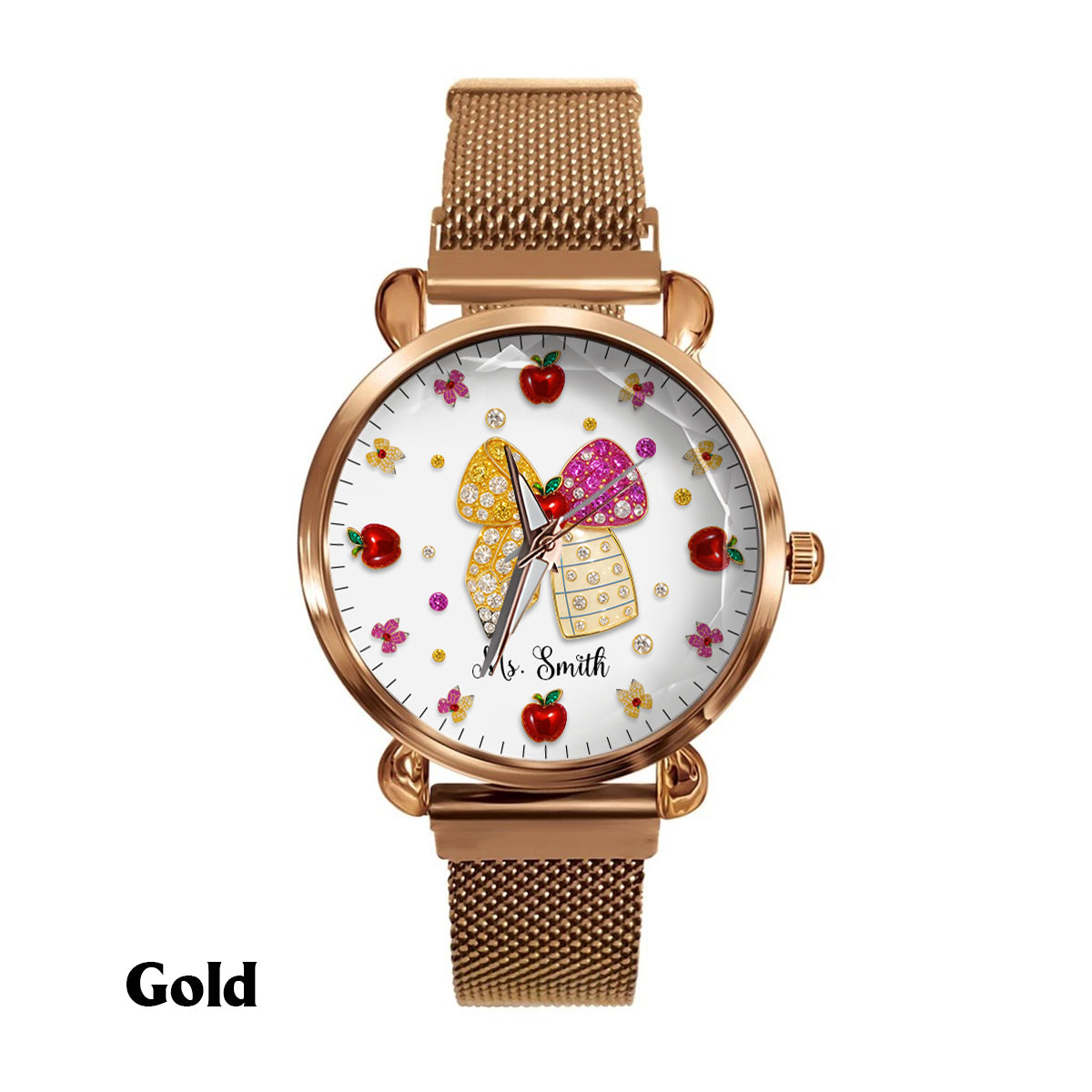 J'adore être enseignante - Montre-bracelet personnalisée pour enseignantes 