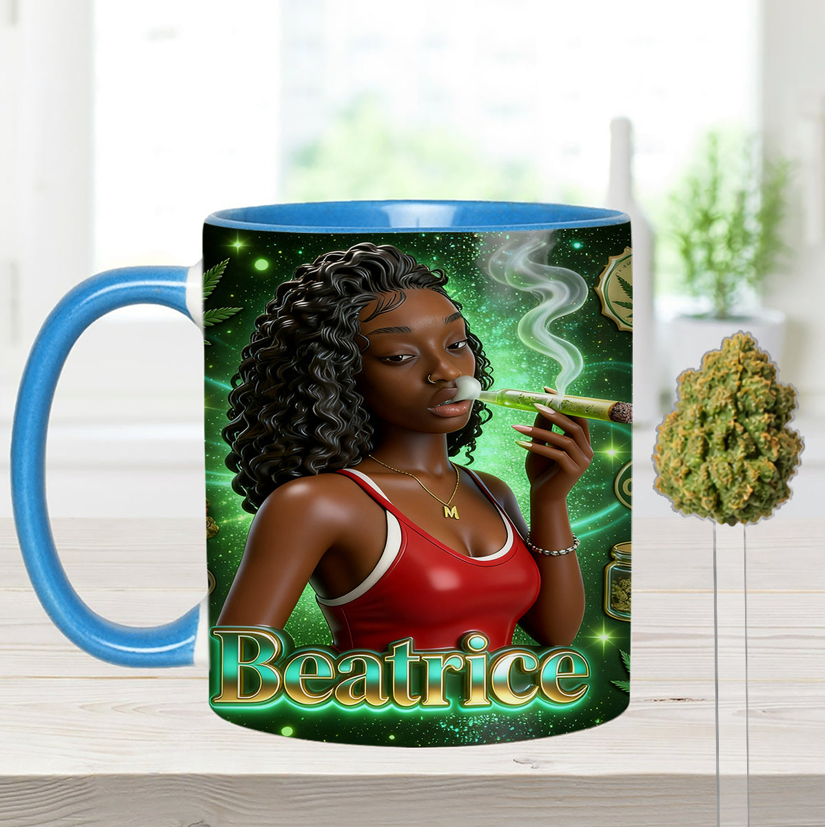 Ensemble « Love Weed » - Mug décoratif personnalisé avec agitateurs en acrylique