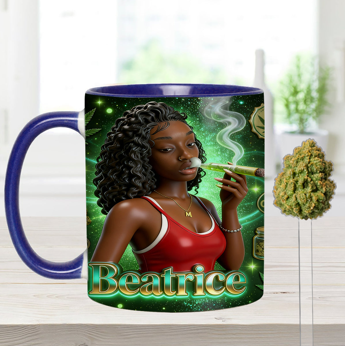 Ensemble « Love Weed » - Mug décoratif personnalisé avec agitateurs en acrylique