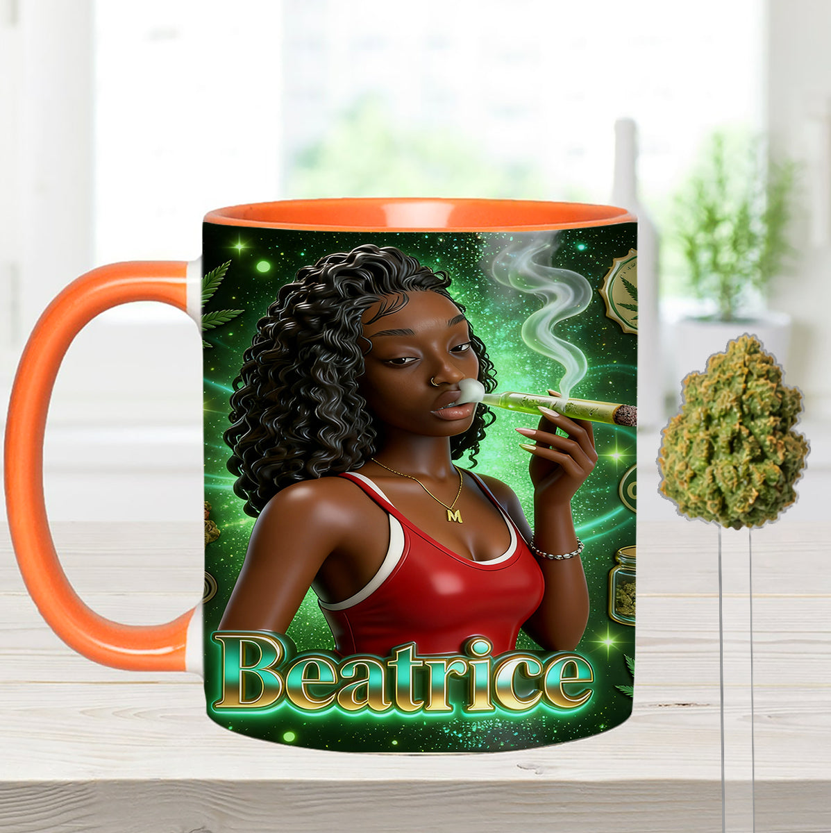 Ensemble « Love Weed » - Mug décoratif personnalisé avec agitateurs en acrylique