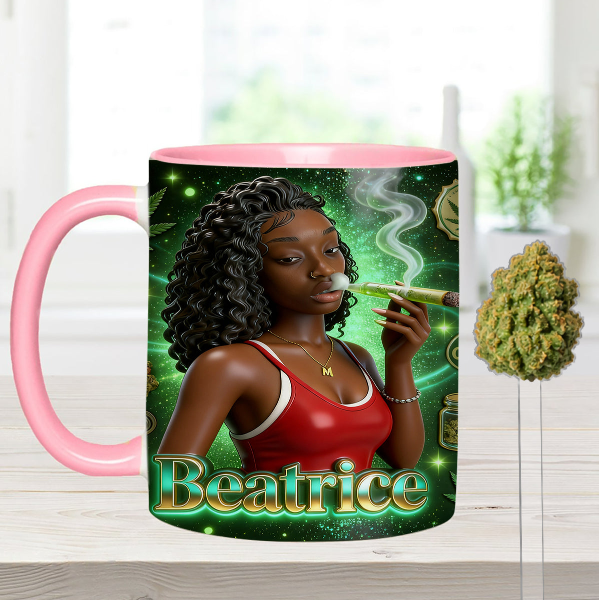 Ensemble « Love Weed » - Mug décoratif personnalisé avec agitateurs en acrylique