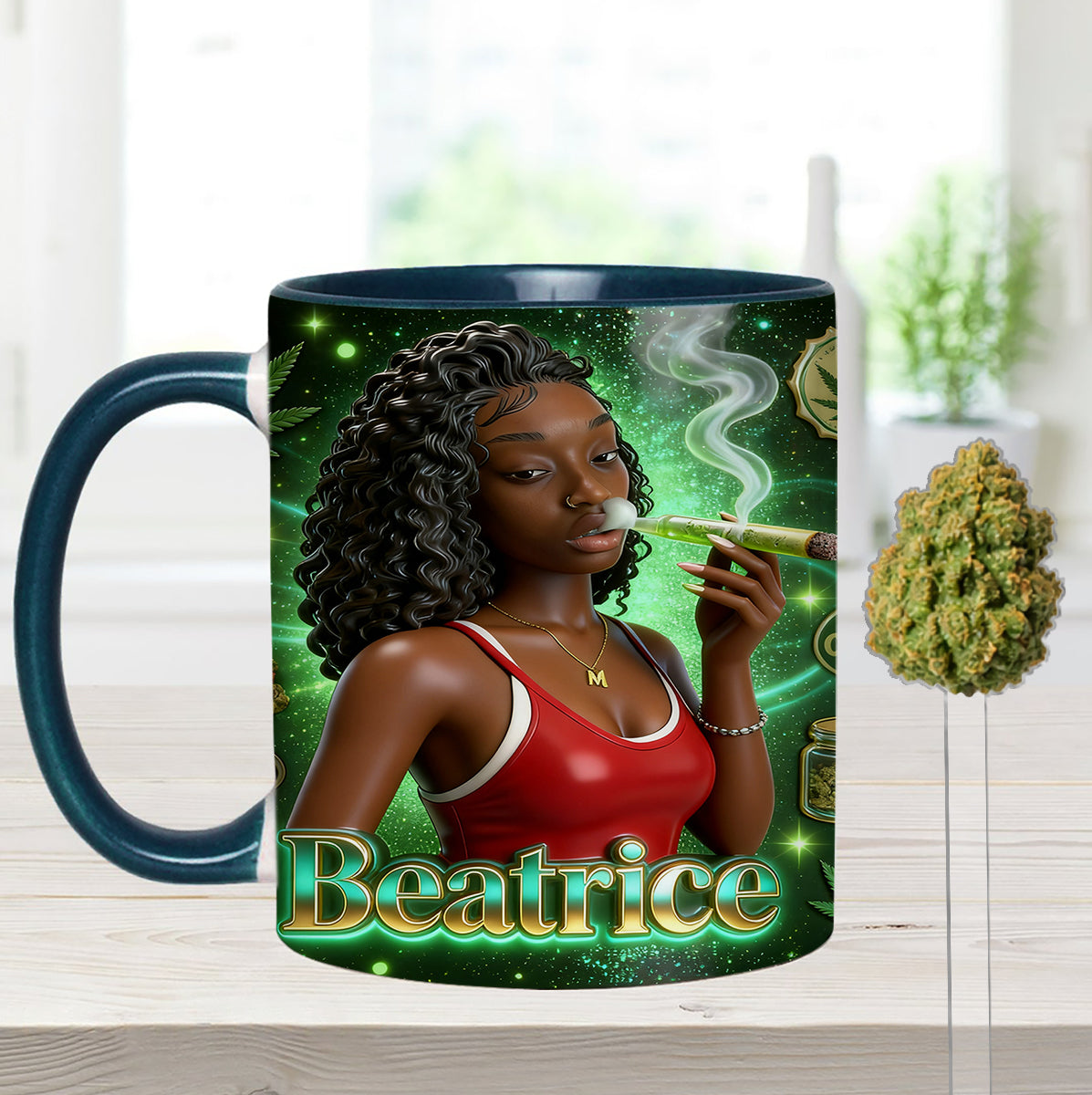 Ensemble « Love Weed » - Mug décoratif personnalisé avec agitateurs en acrylique
