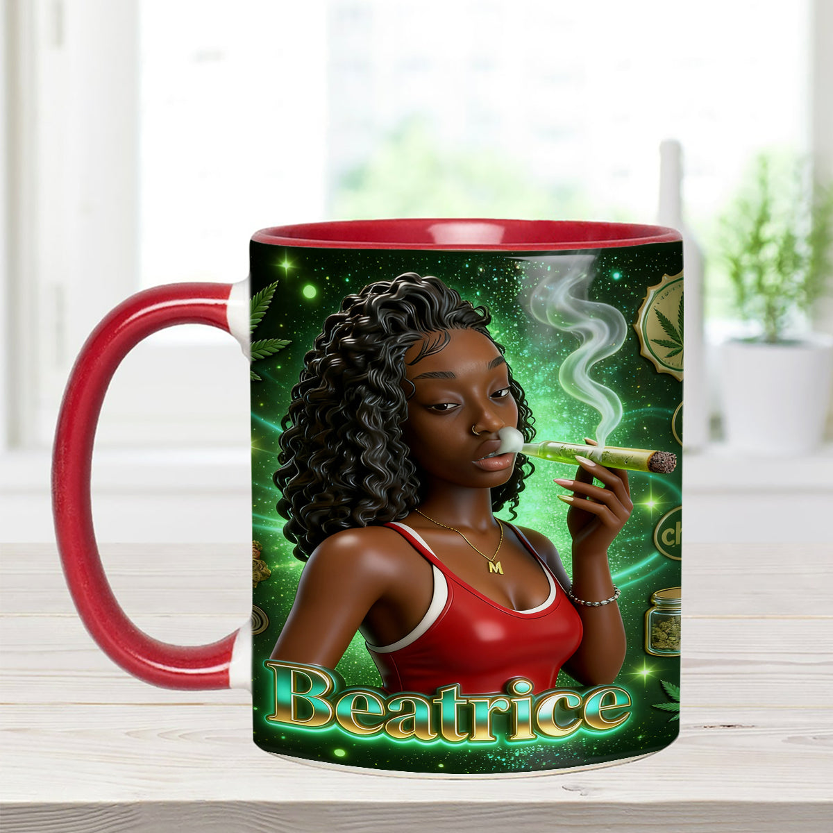 Ensemble « Love Weed » - Mug décoratif personnalisé avec agitateurs en acrylique