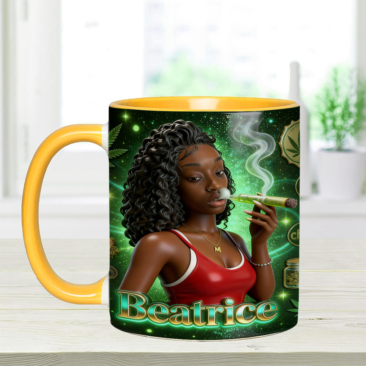 Ensemble « Love Weed » - Mug décoratif personnalisé avec agitateurs en acrylique