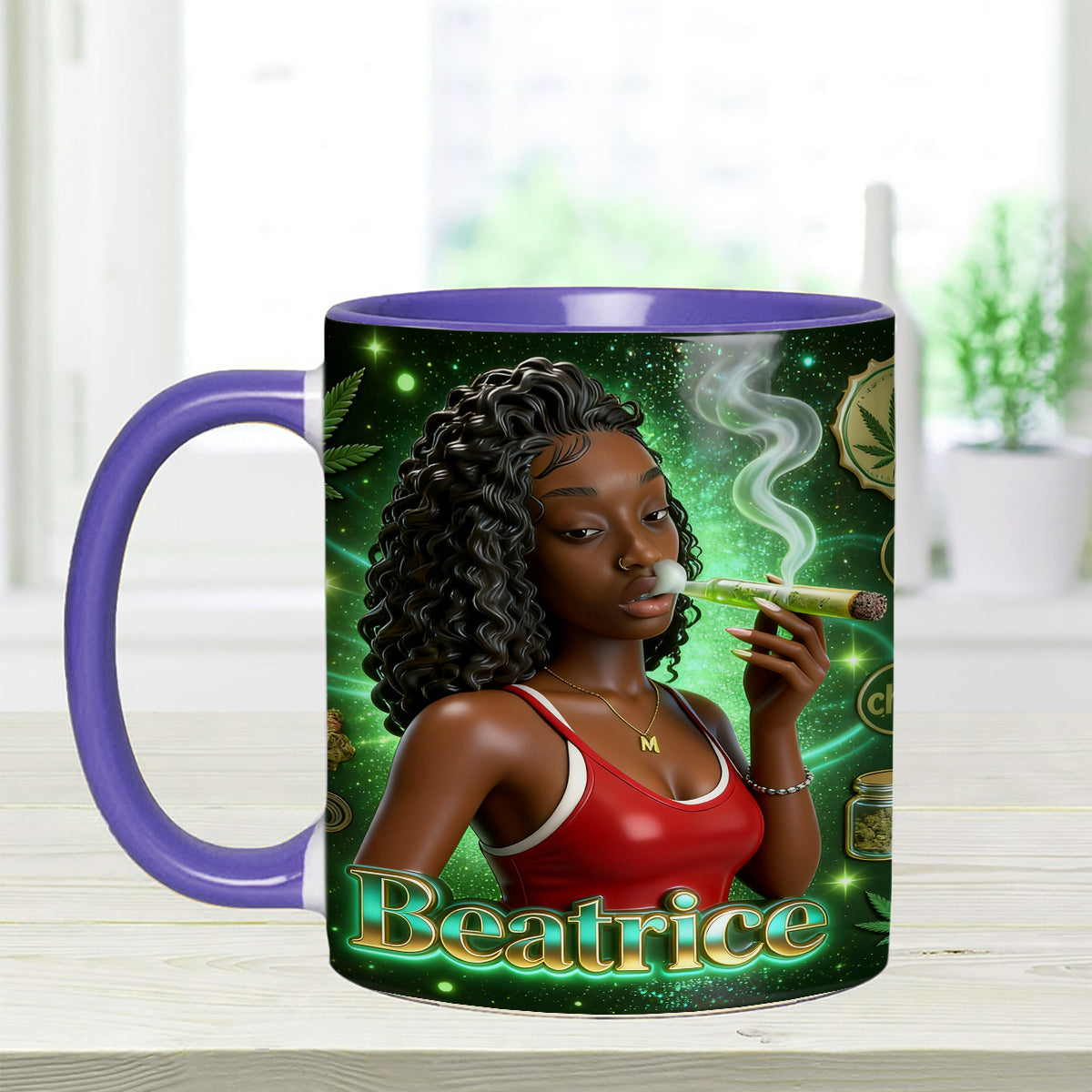 Ensemble « Love Weed » - Mug décoratif personnalisé avec agitateurs en acrylique