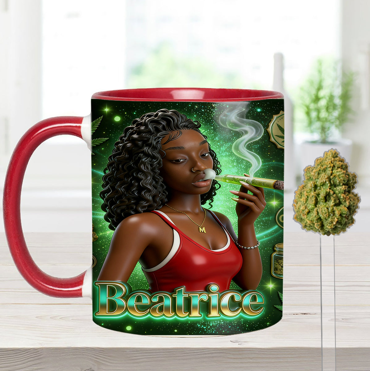 Ensemble « Love Weed » - Mug décoratif personnalisé avec agitateurs en acrylique