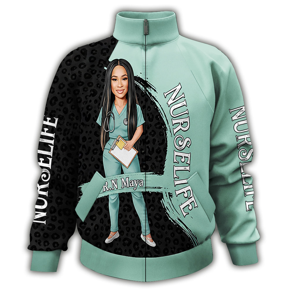 Veste zippée personnalisée pour infirmière - À partir de n'importe quelle photo