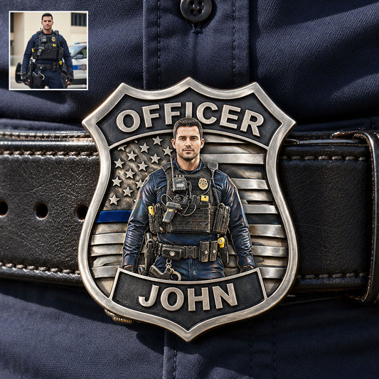 Ceinture en Cuir Personnalisée pour Policier - Boucle en Forme