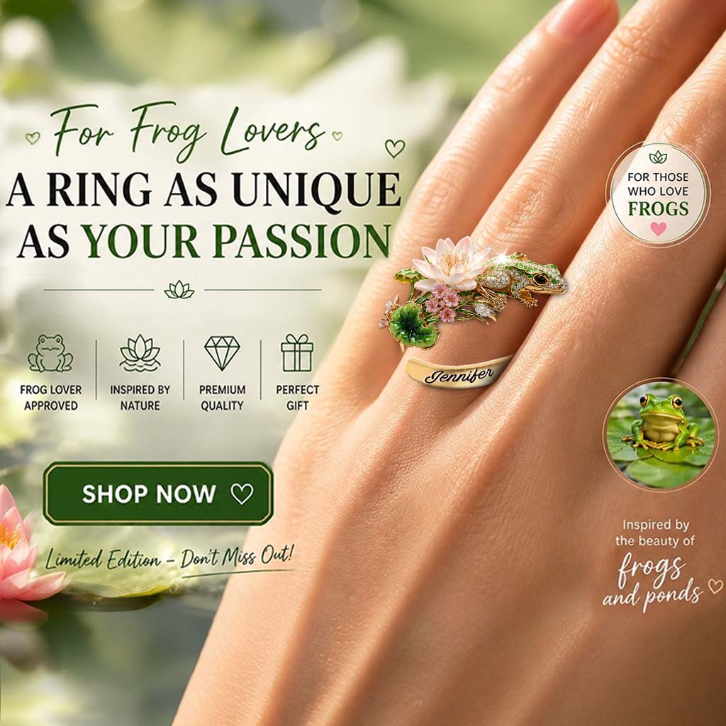 Liebe Frosch - Personalisierbarer verstellbarer Ring in Froschform