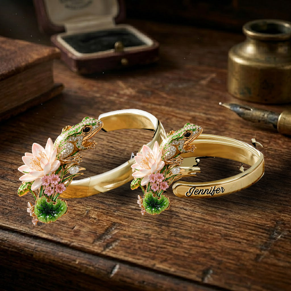 Liebe Frosch - Personalisierbarer verstellbarer Ring in Froschform