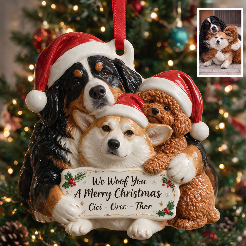 Kleines Weihnachten - Personalisierte Premium 3D Hundedekoration