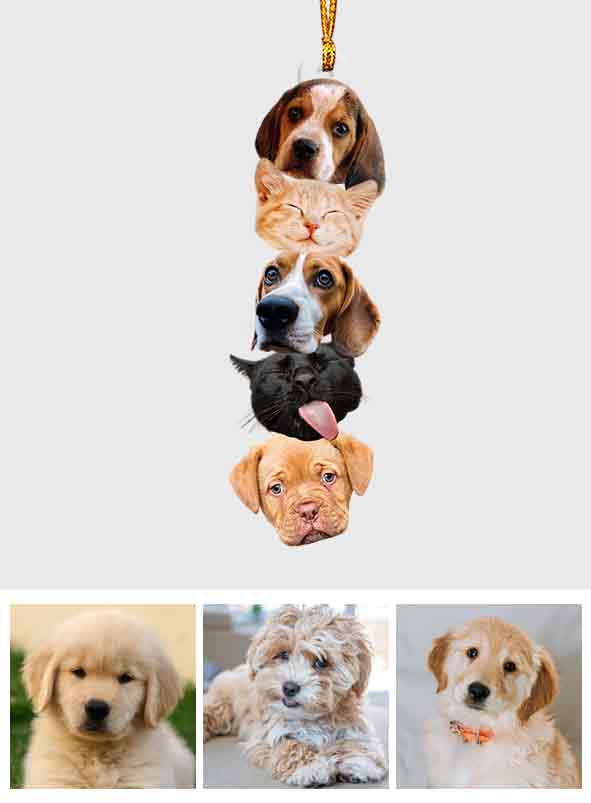 Fröhliche Haustierweihnachten – Personalisierter Hunde-Anhänger