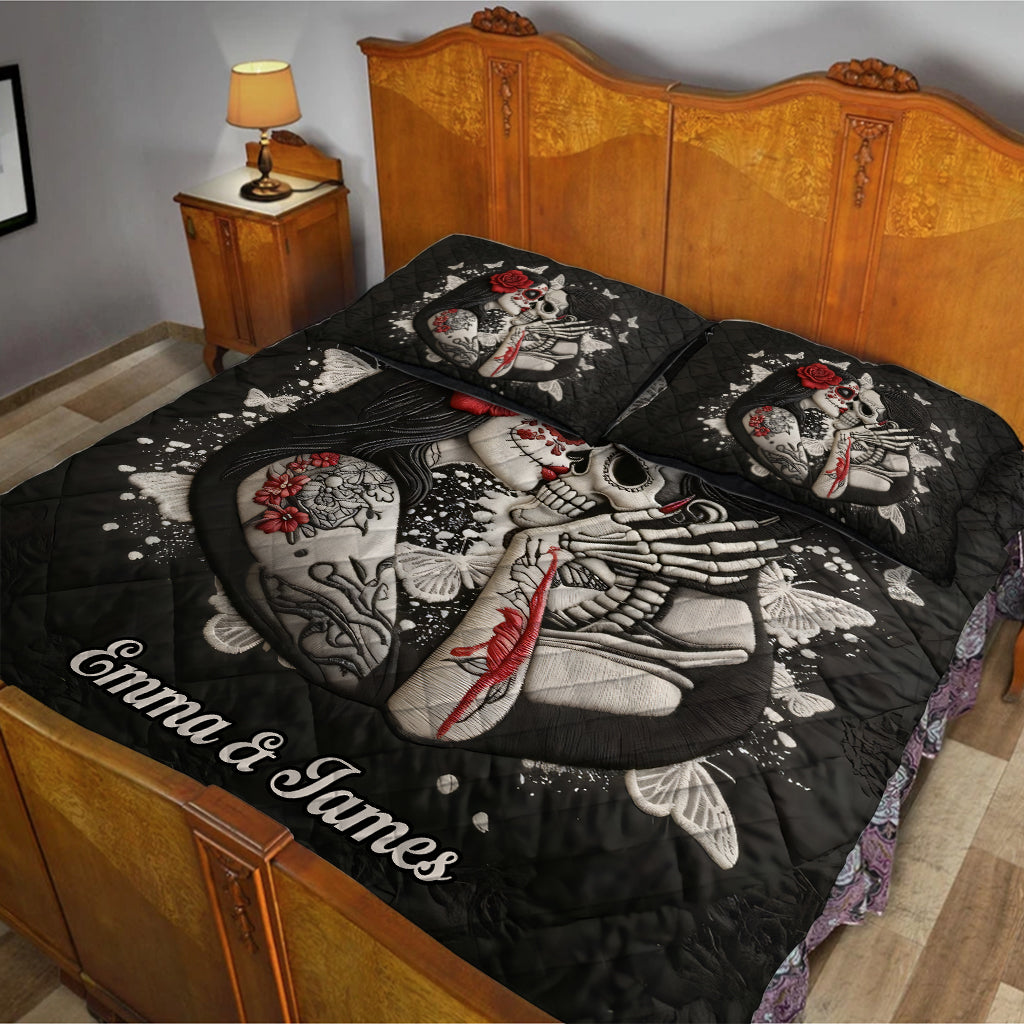 I Love You - Personalized Skull Quilt Set