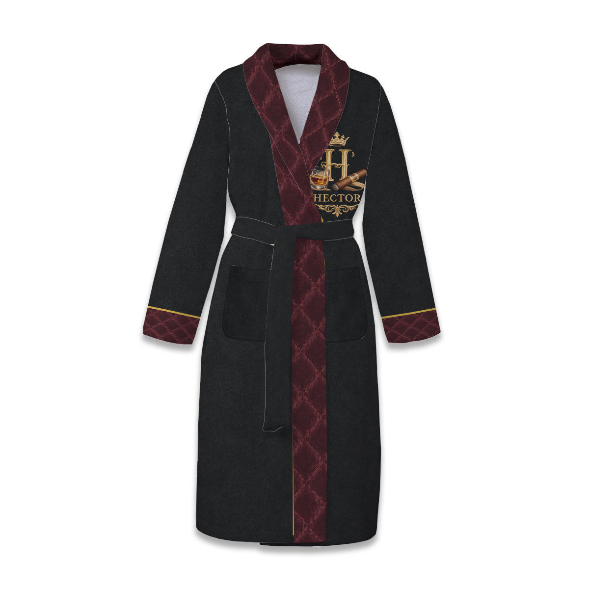 Personalisierter Luxus Whiskey Zigarre Bademantel - Personalisierter Whisky Schlafanzug Kimono Bademantel