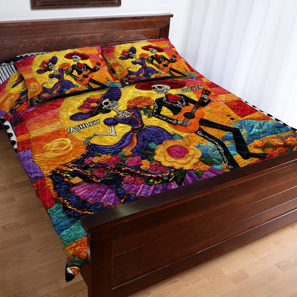 Day Of The Dead - Personalized Couple Quilt Set