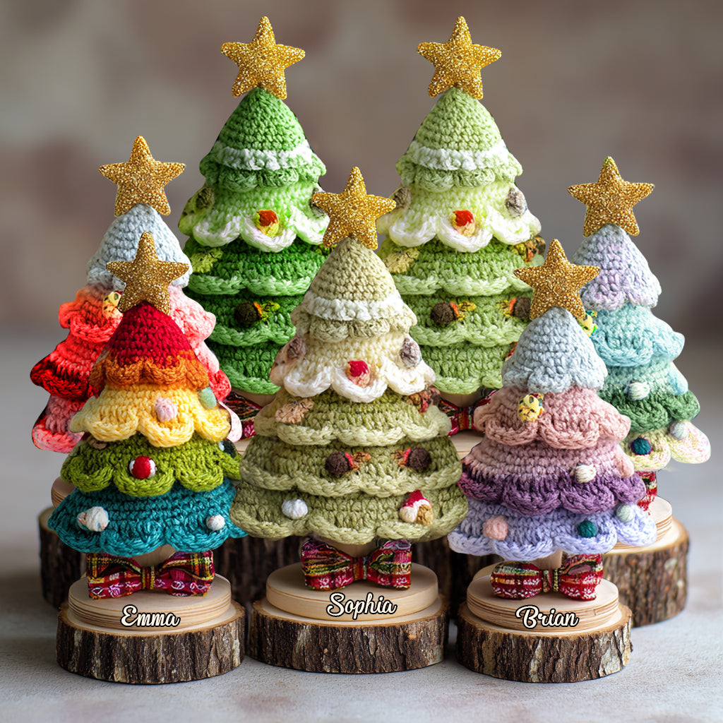 Häkelanleitung für einen Weihnachtsbaum – Personalisierte Acrylplakette in individueller Familienform