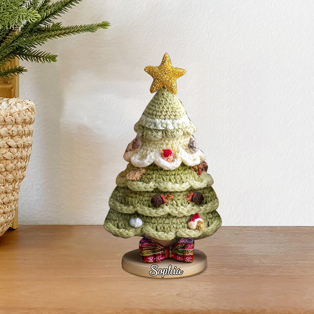 Häkelanleitung für einen Weihnachtsbaum – Personalisierte Acrylplakette in individueller Familienform