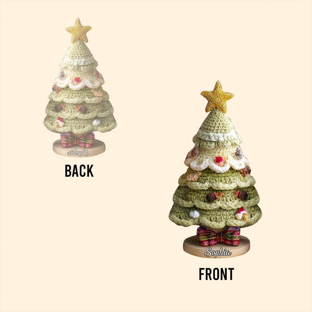 Häkelanleitung für einen Weihnachtsbaum – Personalisierte Acrylplakette in individueller Familienform