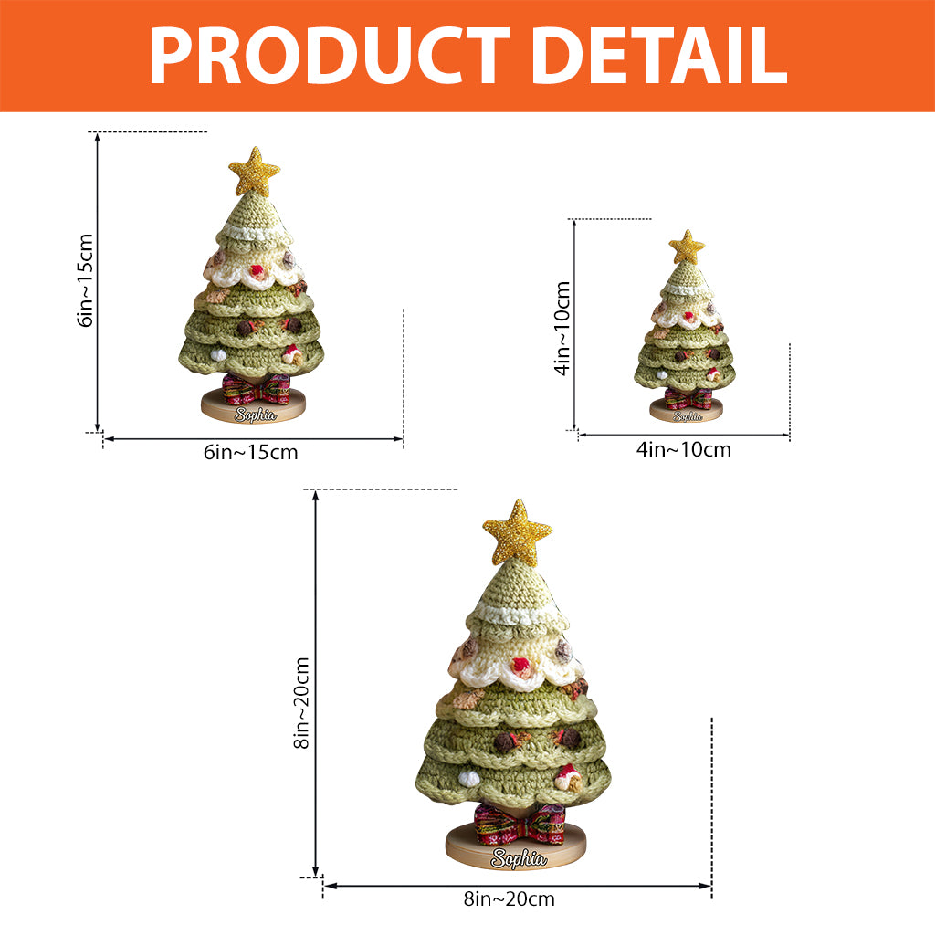 Häkelanleitung für einen Weihnachtsbaum – Personalisierte Acrylplakette in individueller Familienform