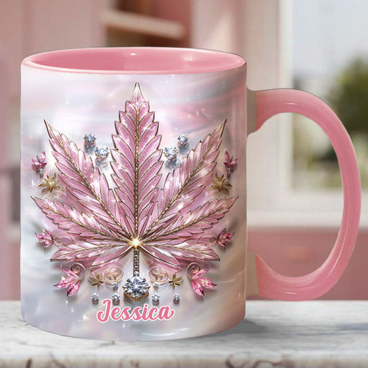 Pink Cannabis - Personalized Weed Accent Mug
