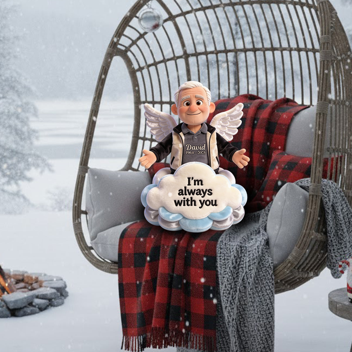 I'm always with you - Personalized Memorial Faux Fur Shaped Pillow