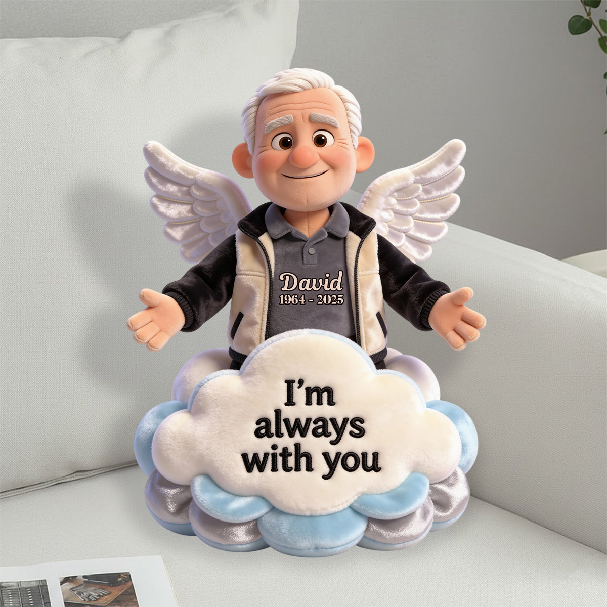 I'm always with you - Personalized Memorial Faux Fur Shaped Pillow