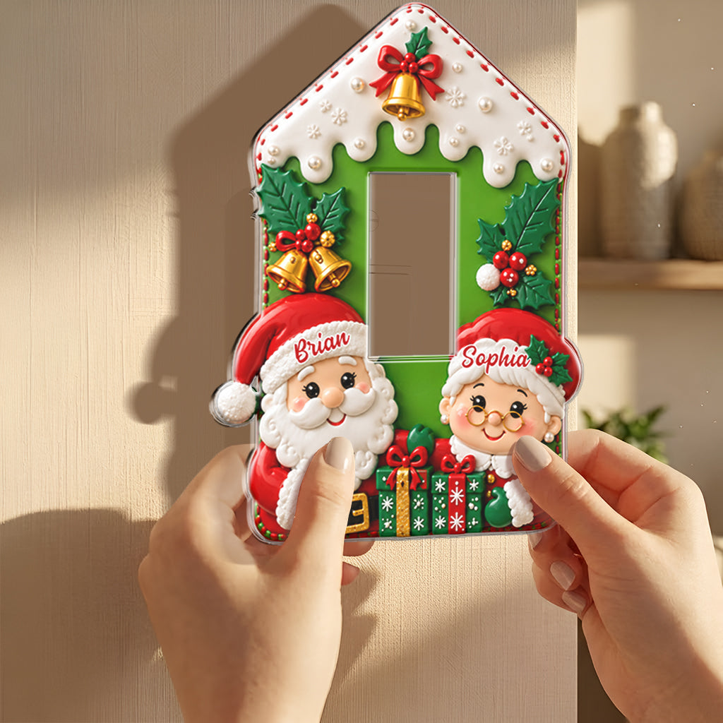 Santa & Mrs. Claus - Personalisierte Lichtschalter/Steckdosenabdeckung für Paare
