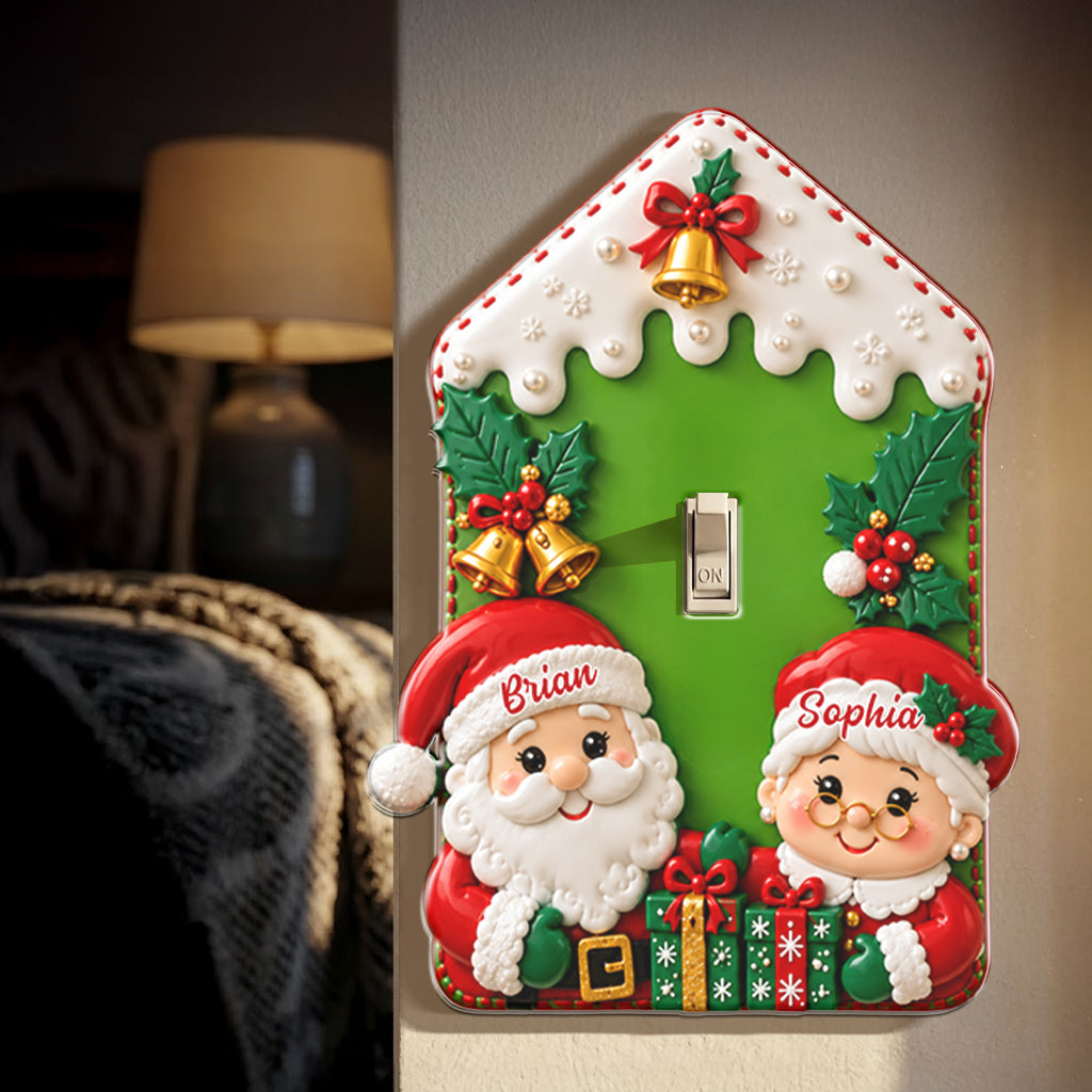 Santa & Mrs. Claus - Personalisierte Lichtschalter/Steckdosenabdeckung für Paare