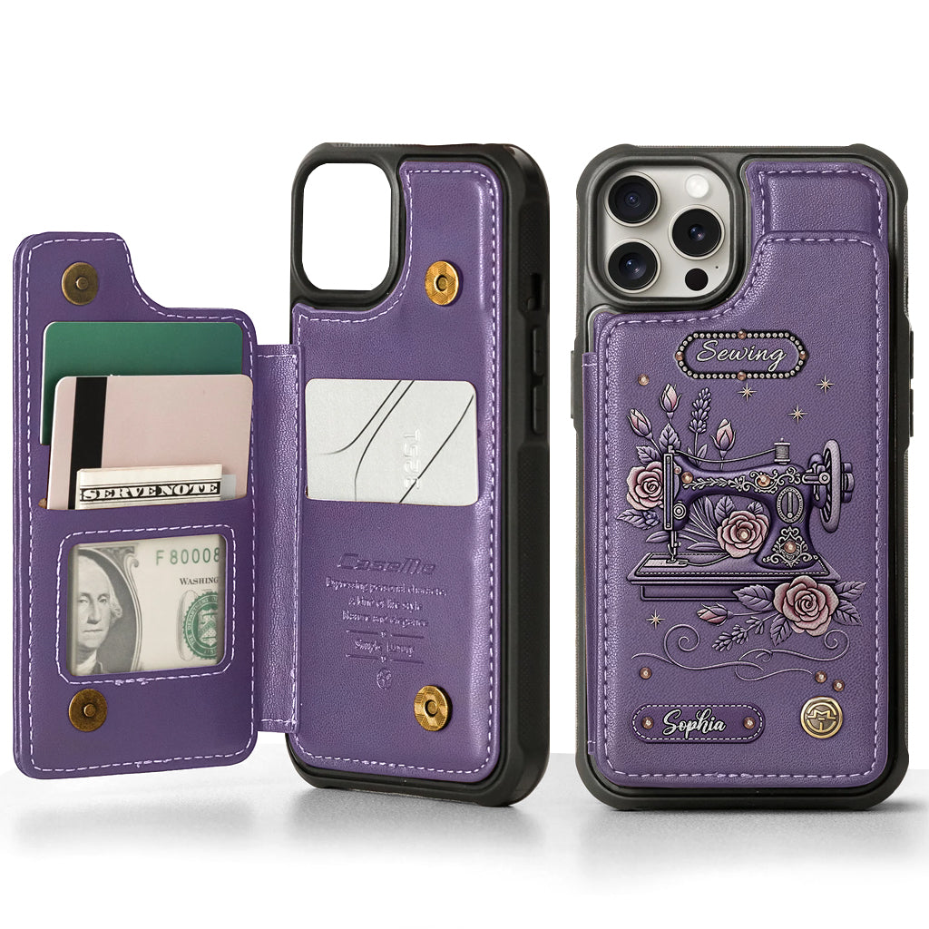 Love Sewing - Personalized Sewing Wallet Phone Case