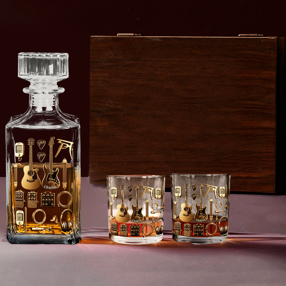 Guitarist - Personalized Guitar Whiskey Decanter Set