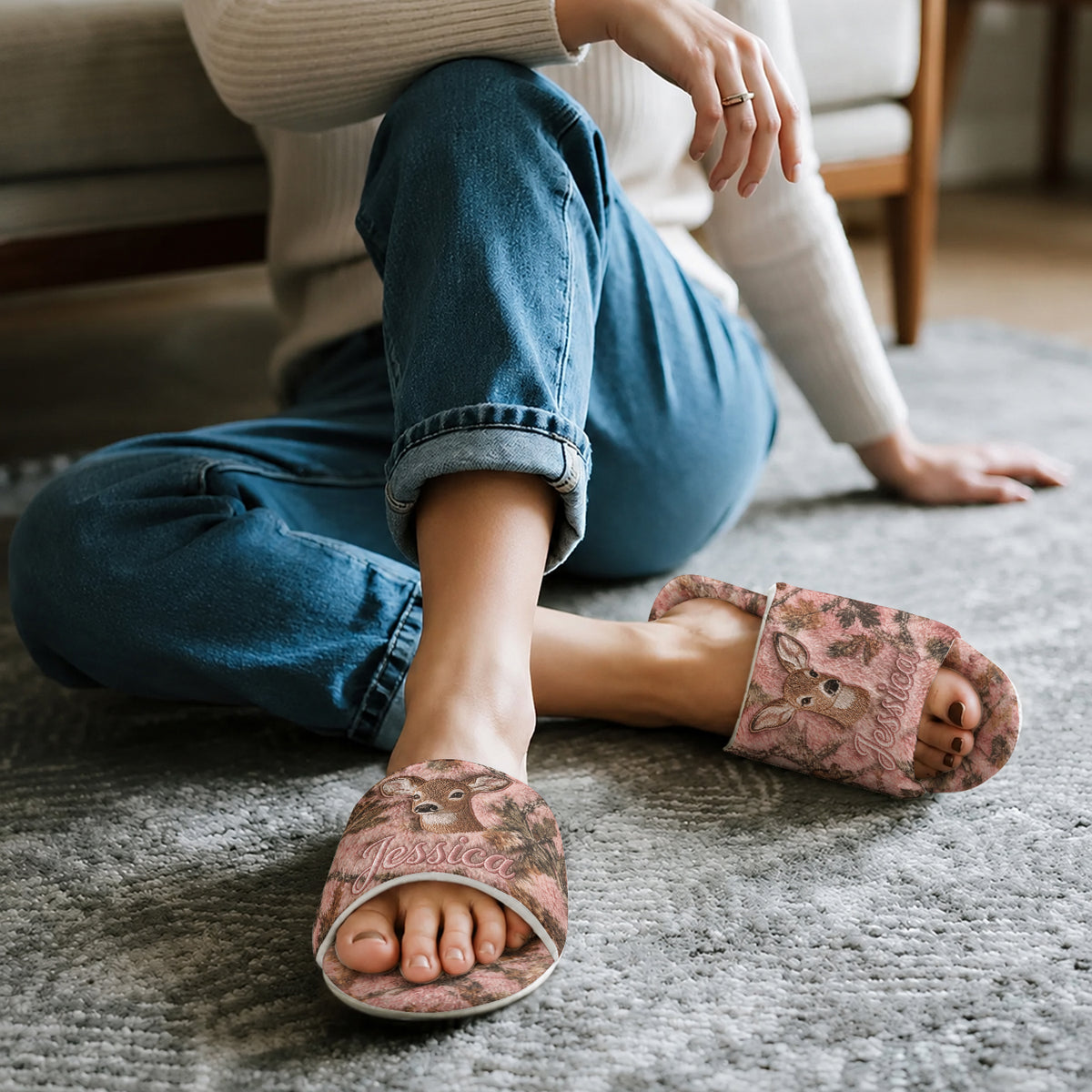 You & Me We Got This - Personalized Hunting Open-Toe Slippers