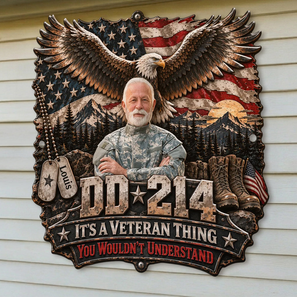 Veteran Gift, Gift for Veteran - Personalized Veteran 3D Printed Cut Metal Sign