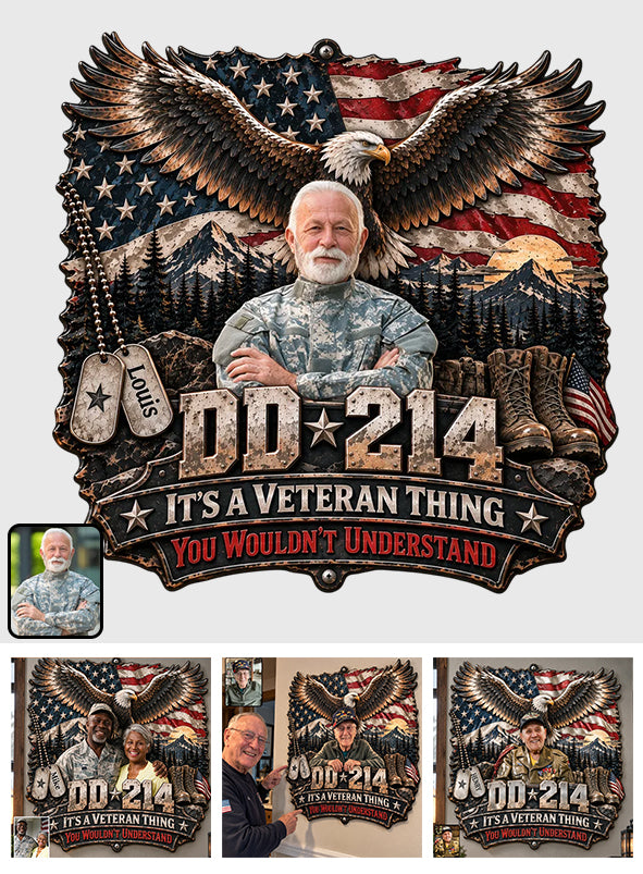 Veteran Gift, Gift for Veteran - Personalized Veteran 3D Printed Cut Metal Sign