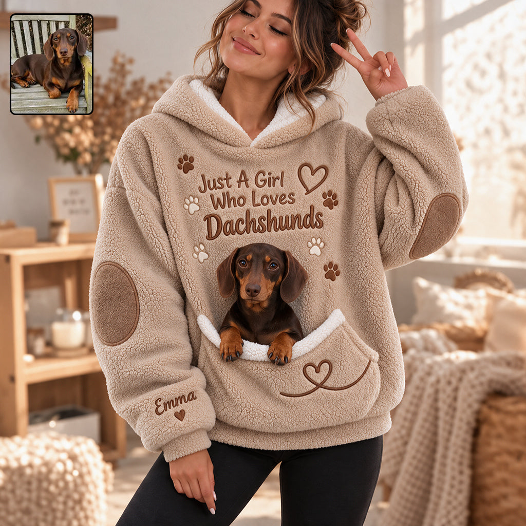 Juste une fille qui aime les chiens - Sweat à capuche en polaire personnalisé