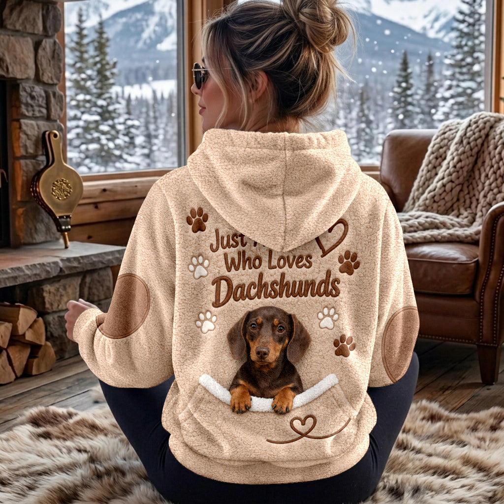 Juste une fille qui aime les chiens - Sweat à capuche en polaire personnalisé