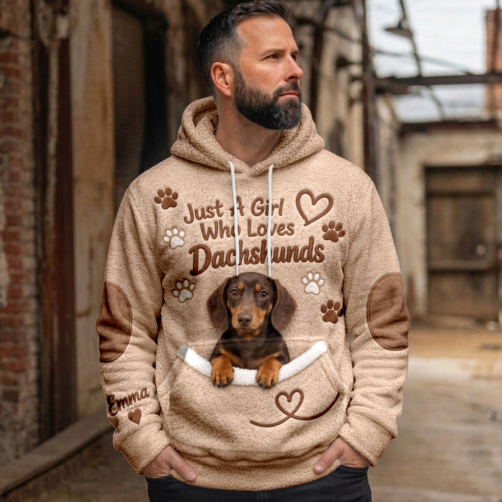 Juste une fille qui aime les chiens - Sweat à capuche en polaire personnalisé