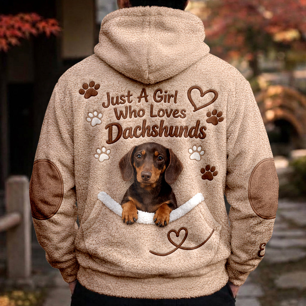 Juste une fille qui aime les chiens - Sweat à capuche en polaire personnalisé