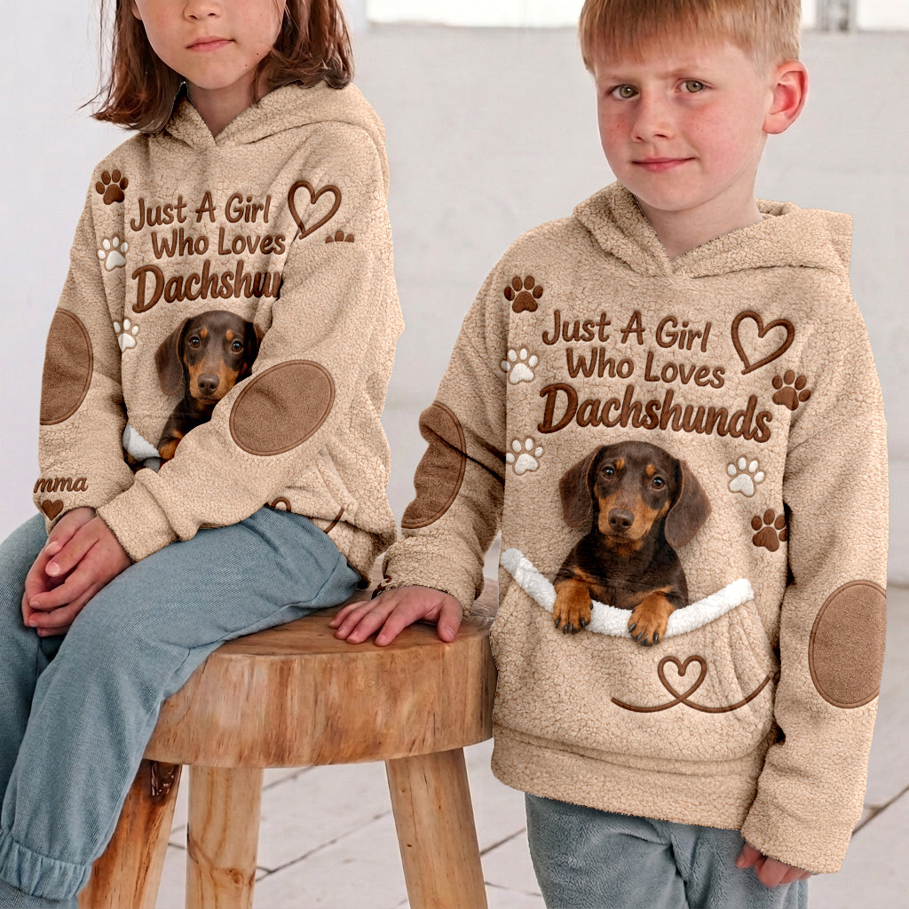 Juste une fille qui aime les chiens - Sweat à capuche en polaire personnalisé