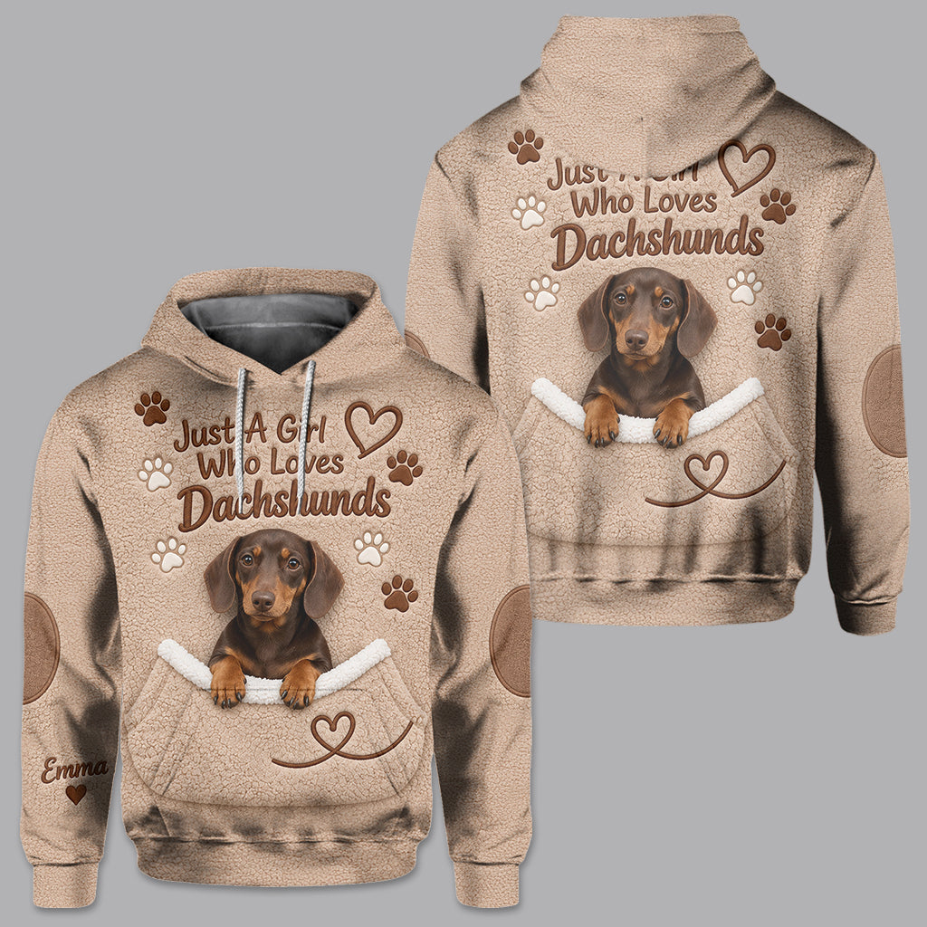 Juste une fille qui aime les chiens - Sweat à capuche en polaire personnalisé