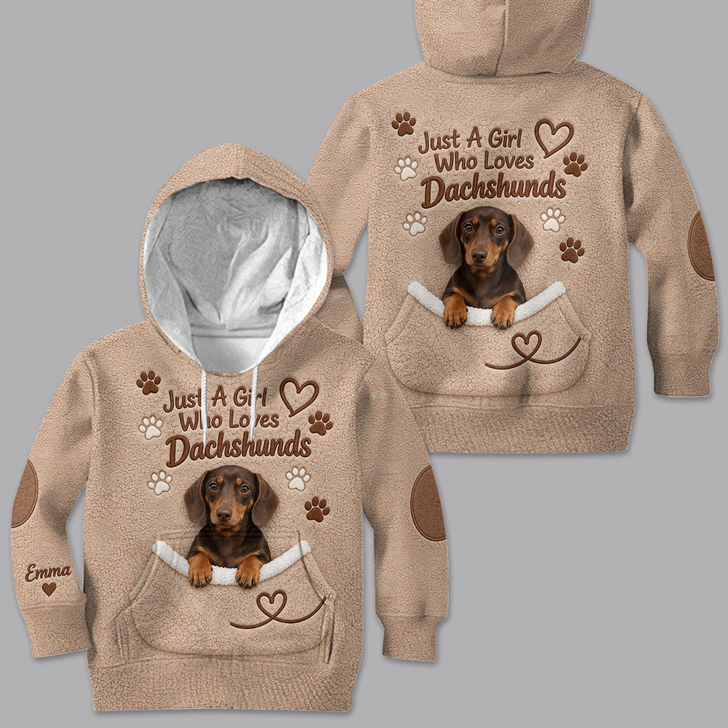 Juste une fille qui aime les chiens - Sweat à capuche en polaire personnalisé
