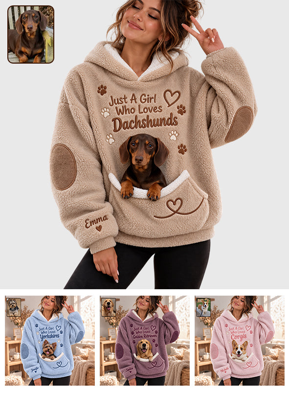 Juste une fille qui aime les chiens - Sweat à capuche en polaire personnalisé
