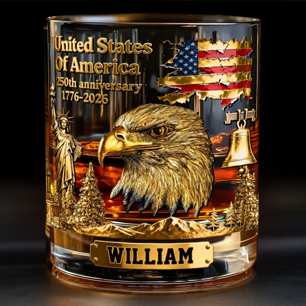 250-jähriges Jubiläum – Personalisiertes Whiskyglas mit Weißkopfseeadler-Motiv