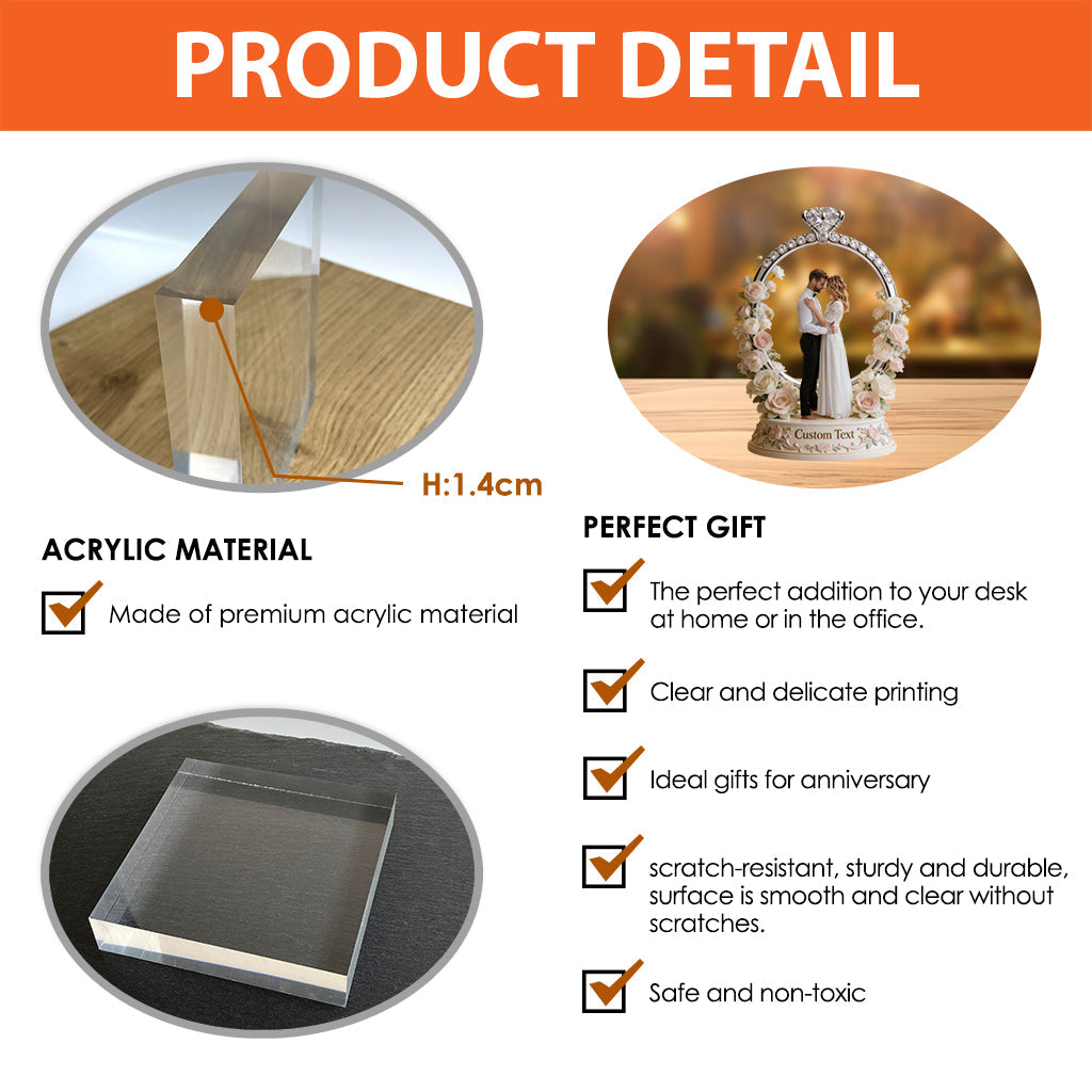 Wedding Gift, Couple Wedding Anniversary - Personalized Couple Custom Shaped Acrylic Plaque