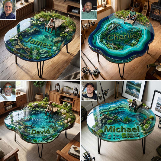 Love Fishing - Personalized Fishing Table Custom Shape