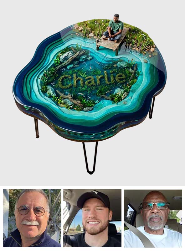 Love Fishing - Personalized Fishing Table Custom Shape