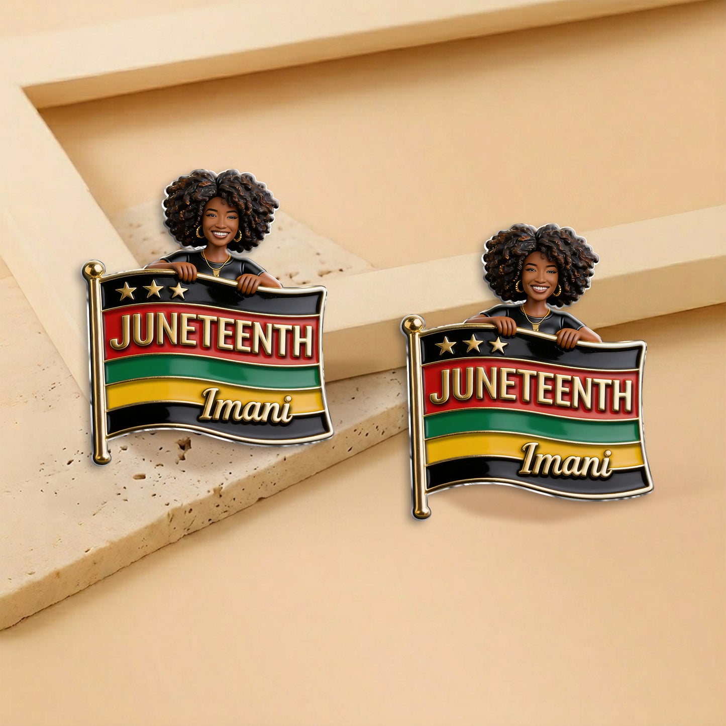 Celebrating Freedom 1865 - Personalized Juneteenth 3D Embossed Enamel Pin