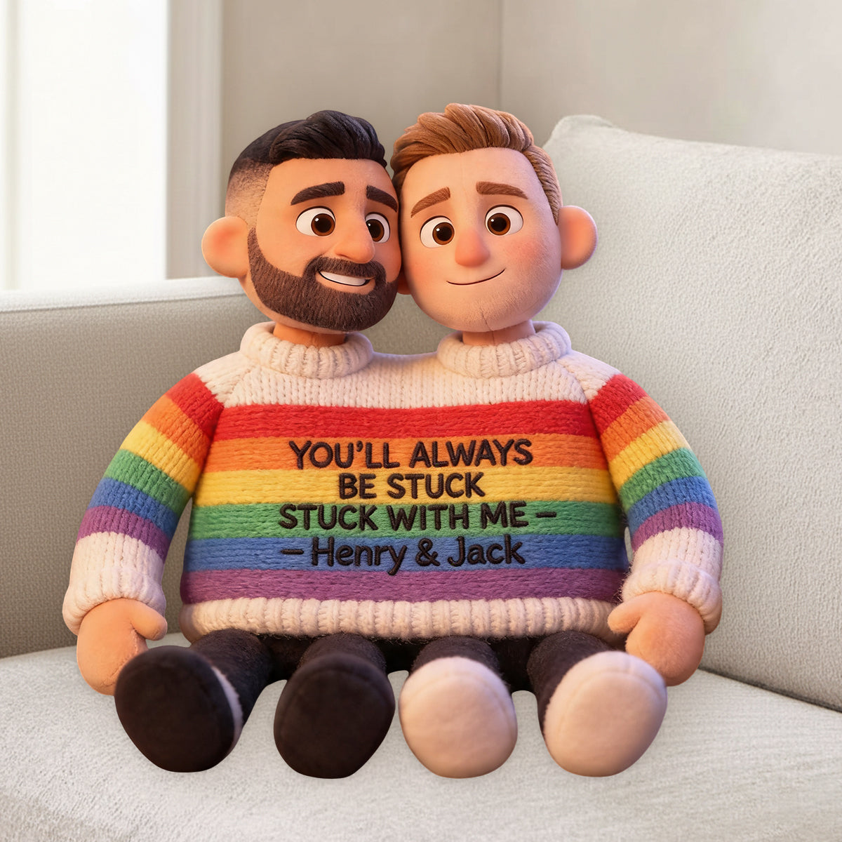 Personalisierte LGBT Unterstützung Premium Kunstfell Kissen