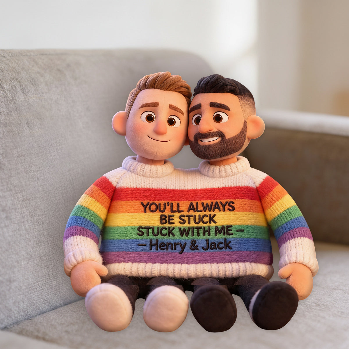 Personalisierte LGBT Unterstützung Premium Kunstfell Kissen