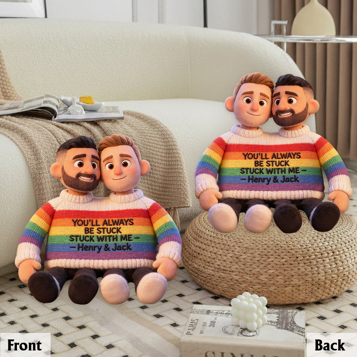 Personalisierte LGBT Unterstützung Premium Kunstfell Kissen
